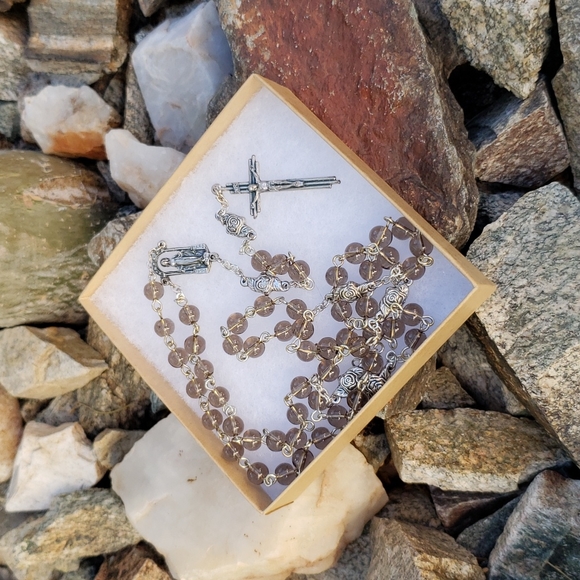 Other - Smoky Quartz Rosary in Gift Box